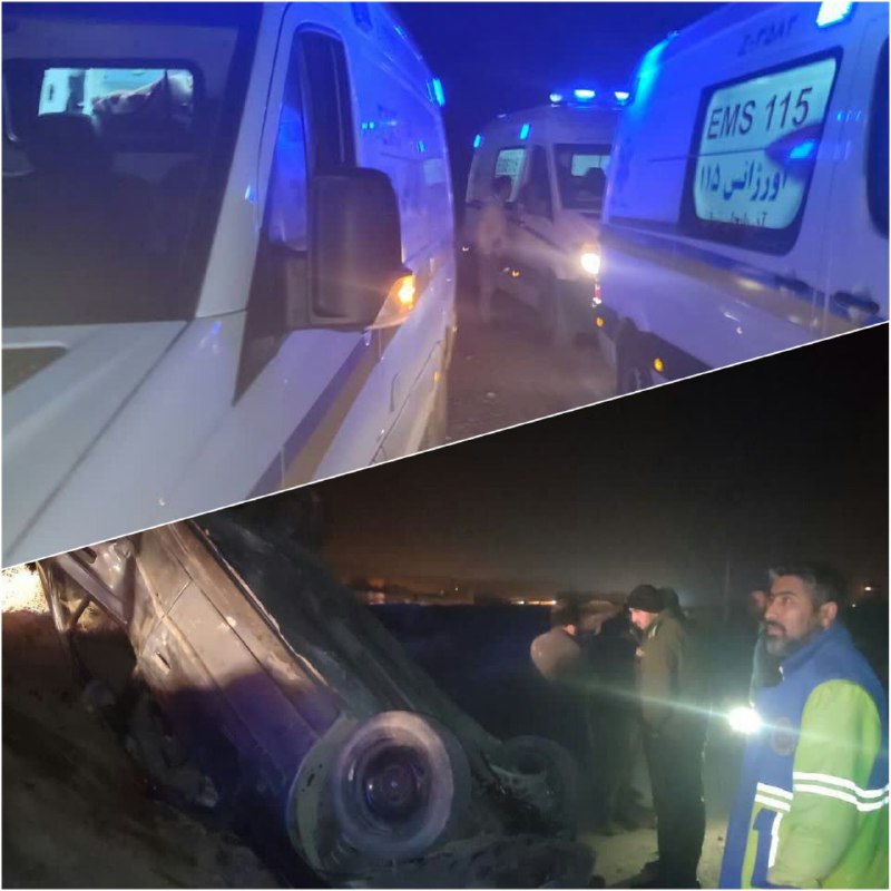 💢واژگونی خودرو پژو در محور مواصلاتی تبریز آذرشهر منجر