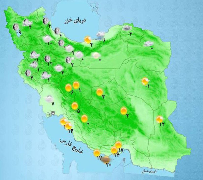 🔸افزایش دما در اکثر مناطق کشور🔹امروز در شمال غرب،