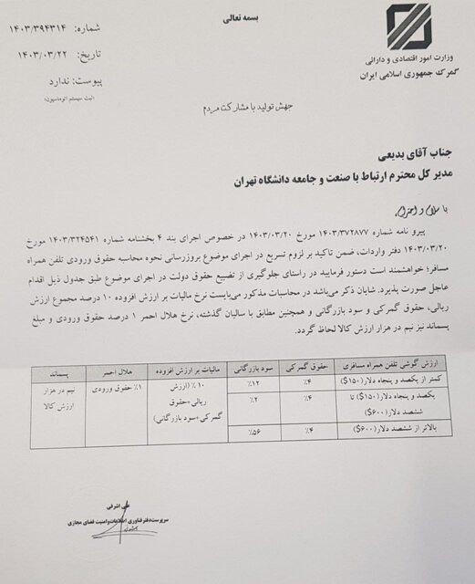 نرخ حقوق ورودی گوشی‌های مسافری اعلام شد
