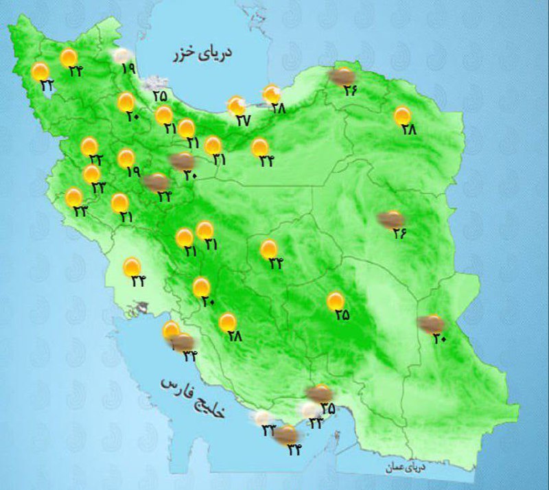 رگبار و رعدوبرق در استان‌های شمالی کشور