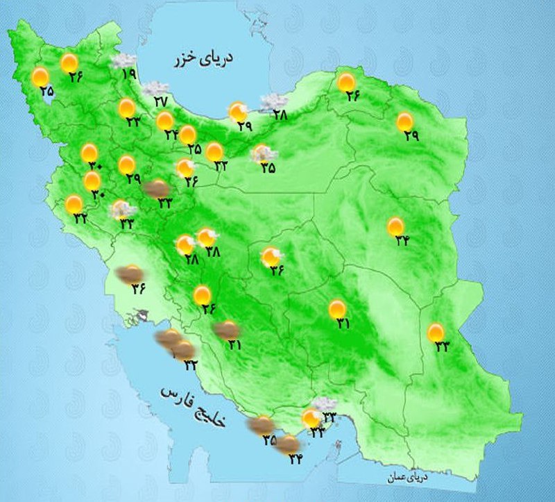 رگبار و رعدوبرق در شمال‌غرب و جنوب کشور