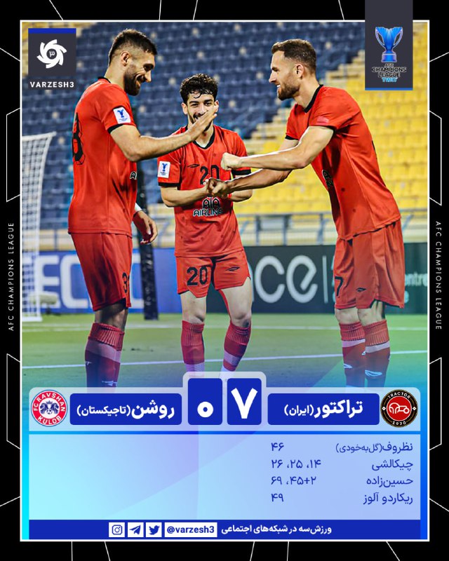 💢حریف را به خاک و خون کشیدند؛چشممان روشن شدتراکتور