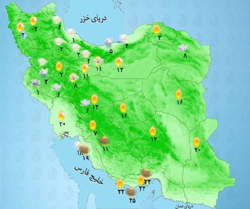 جو آرام همراه با افزایش دما در بیشتر مناطق